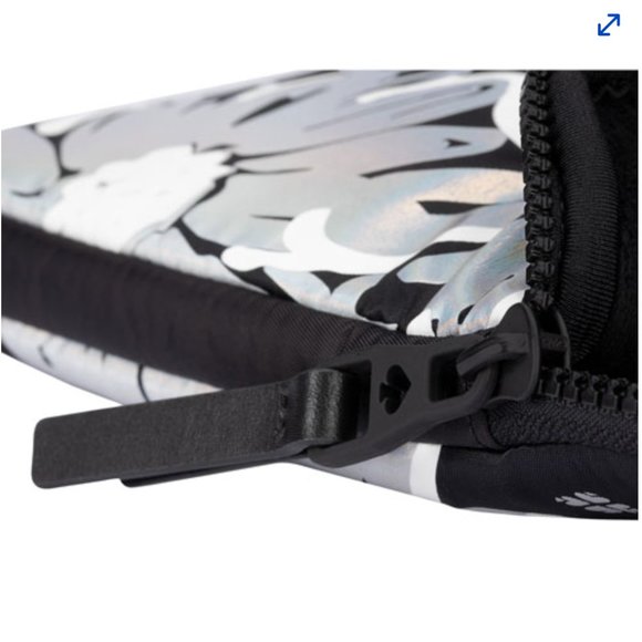 Kate Spade puffer laptop sleeve case daisy iridescent black metallic floral - Picture 5 of 5